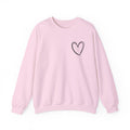Heart Sketch Crewneck Sweatshirt — Minimal Hand‑Drawn Heart Chest Design