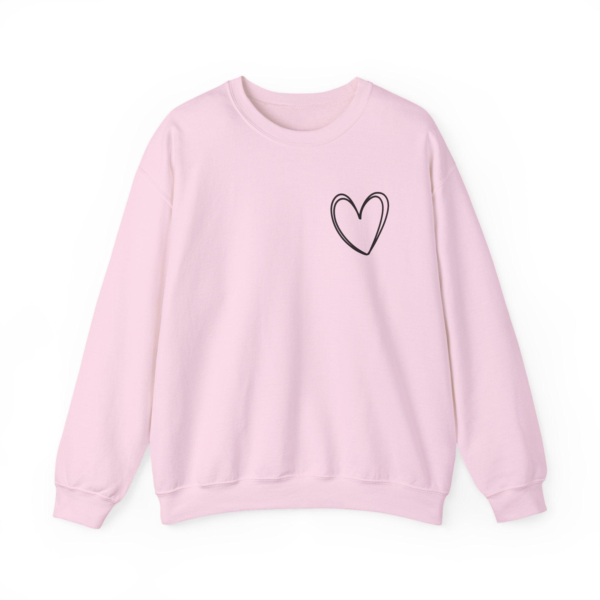 Heart Sketch Crewneck Sweatshirt — Minimal Hand‑Drawn Heart Chest Design
