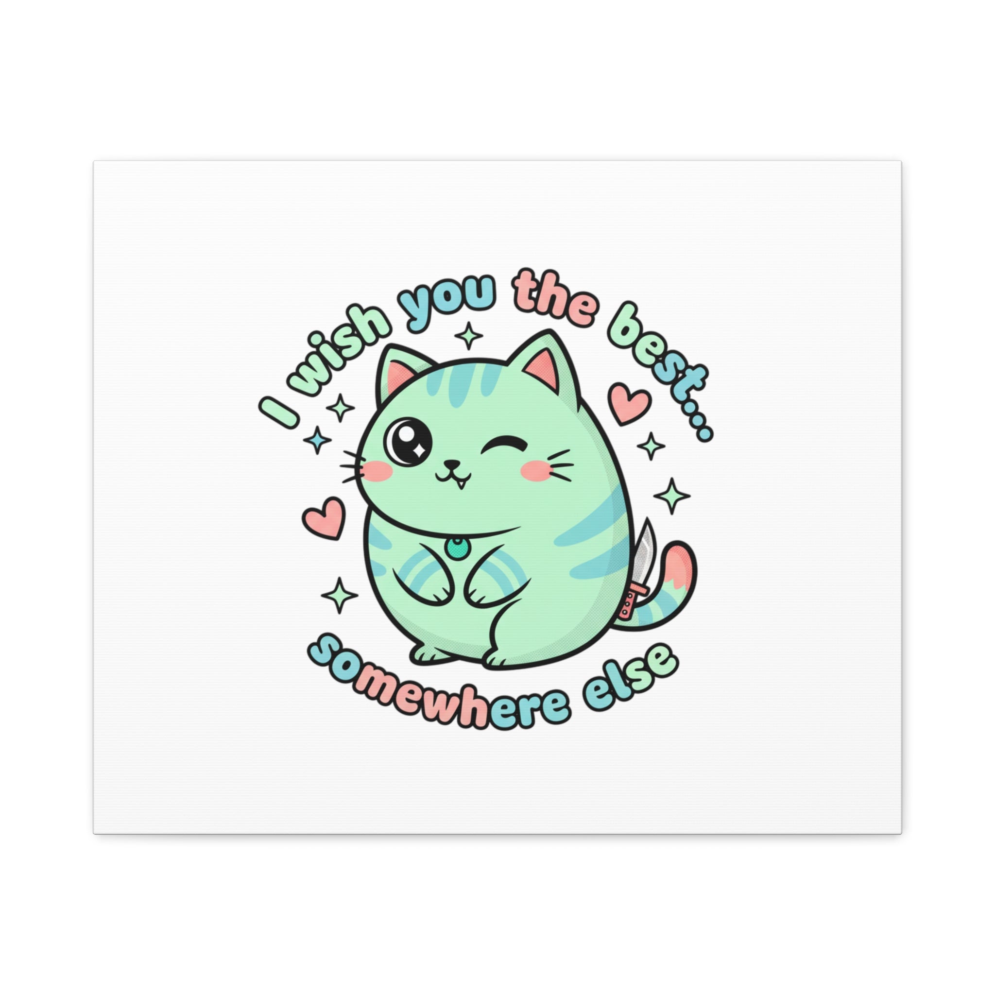 I Wish You the Best Somewhere Else Canvas | kawaii threat, soft-grunge pastel