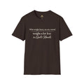 Faith T-Shirt — "What Weighs Heavy on My Mind, Weighs Far Less in God's Hands" Inspirational Christian Tee