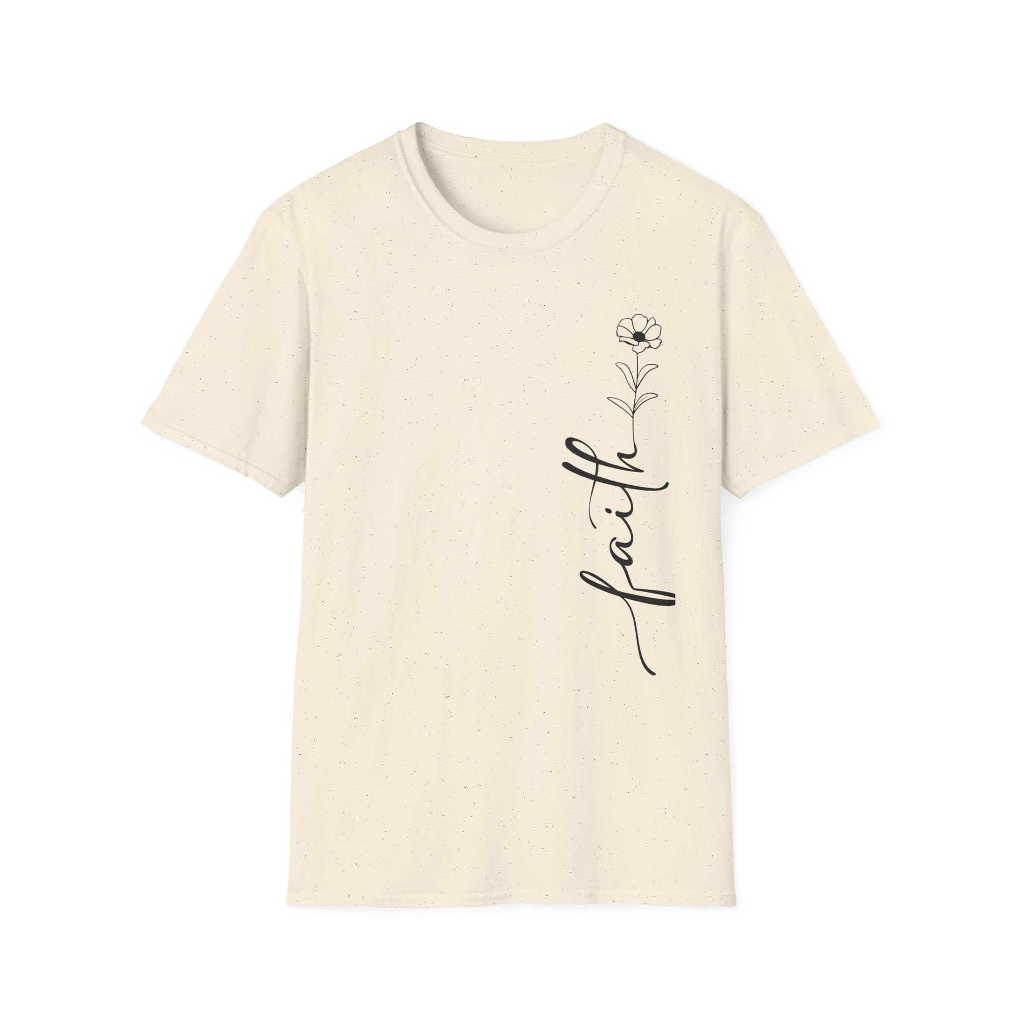Faith Script T-Shirt — Minimal Floral Faith Tee