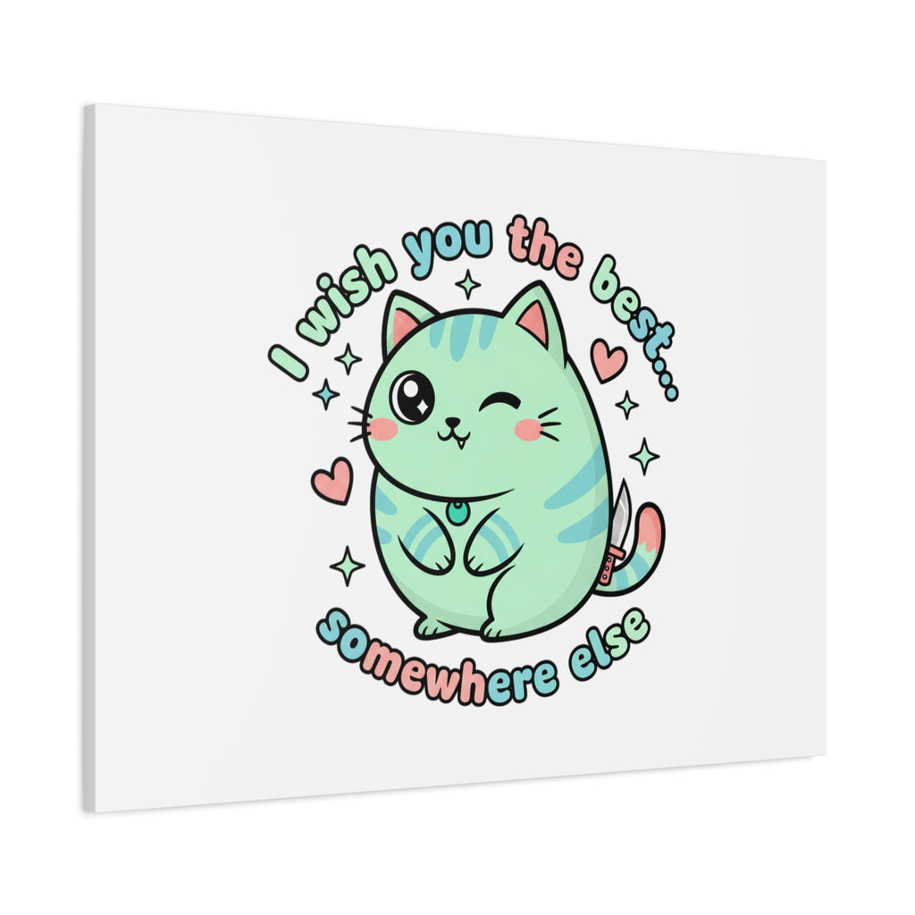 I Wish You the Best Somewhere Else Canvas | kawaii threat, soft-grunge pastel