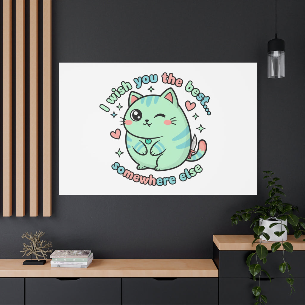 I Wish You the Best Somewhere Else Canvas | kawaii threat, soft-grunge pastel
