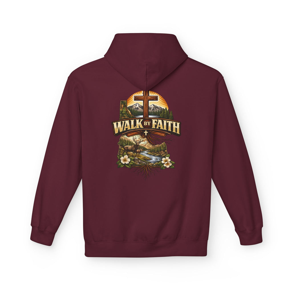 Walk By Faith Hoodie — Christian Cross Faith Pullover