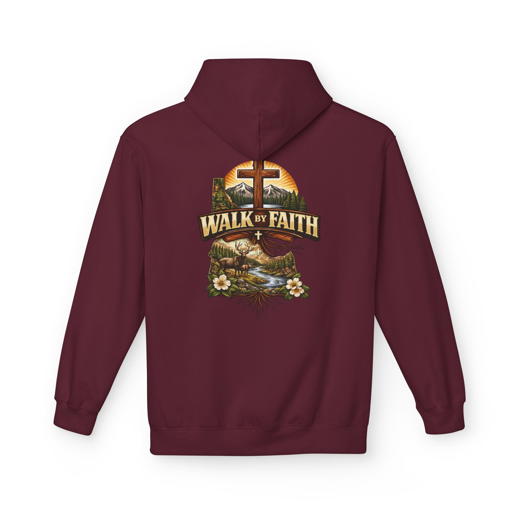 Walk By Faith Hoodie — Christian Cross Faith Pullover