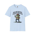 Overstimulated Cowboy Frog T-Shirt – "Hold On Partner I'm Overstimulated" Graphic Tee