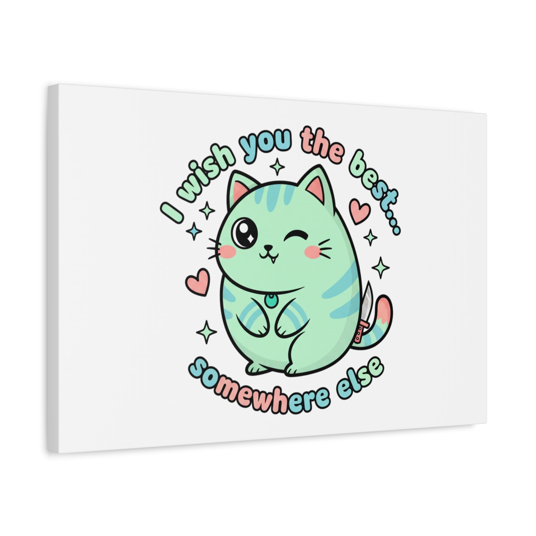 I Wish You the Best Somewhere Else Canvas | kawaii threat, soft-grunge pastel