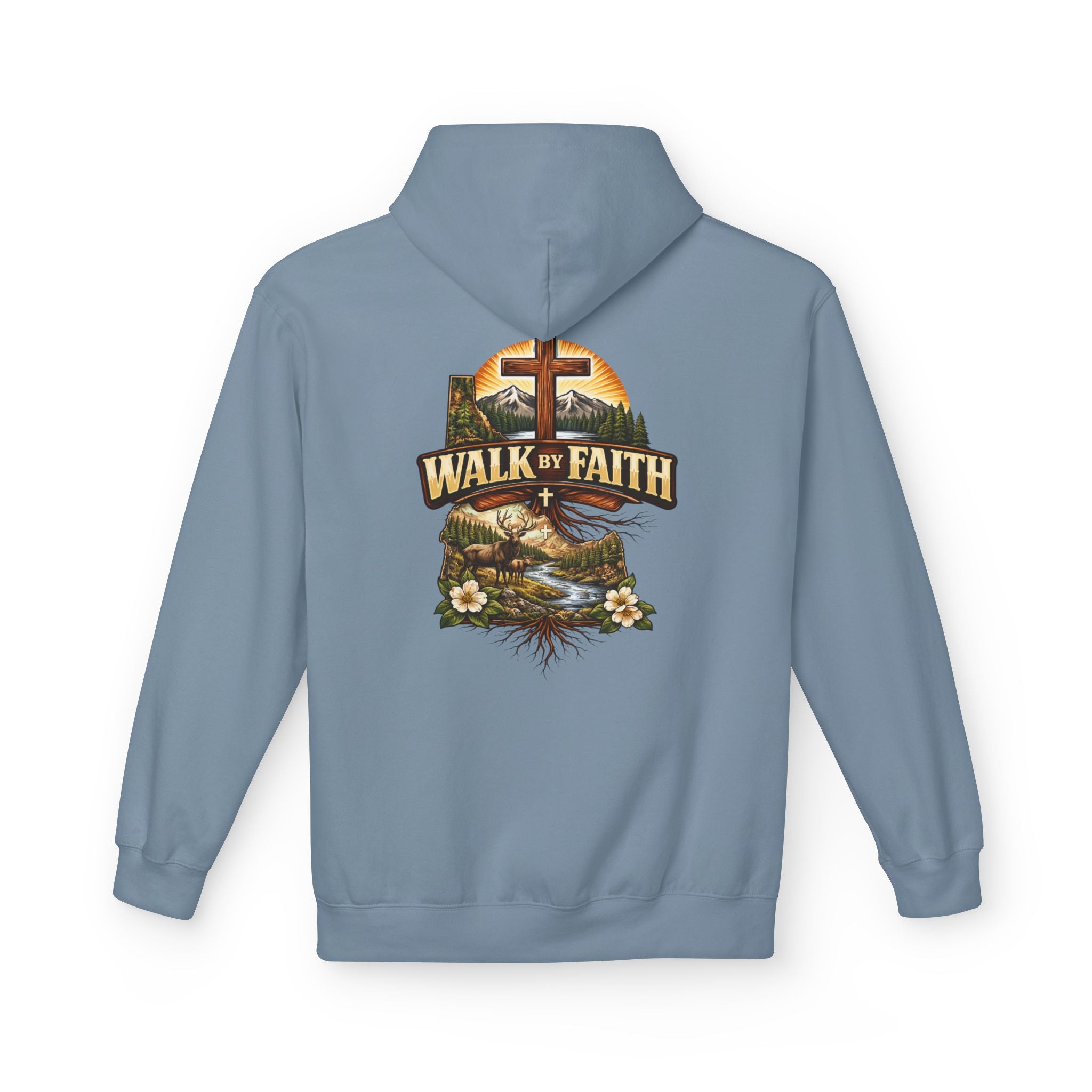 Walk By Faith Hoodie — Christian Cross Faith Pullover
