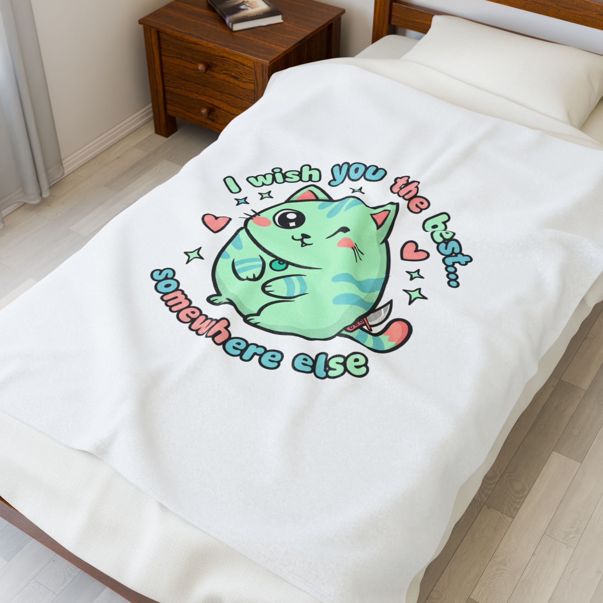 I Wish You The Best... Somewhere Else Plush Blanket | kawaii threat, soft grunge