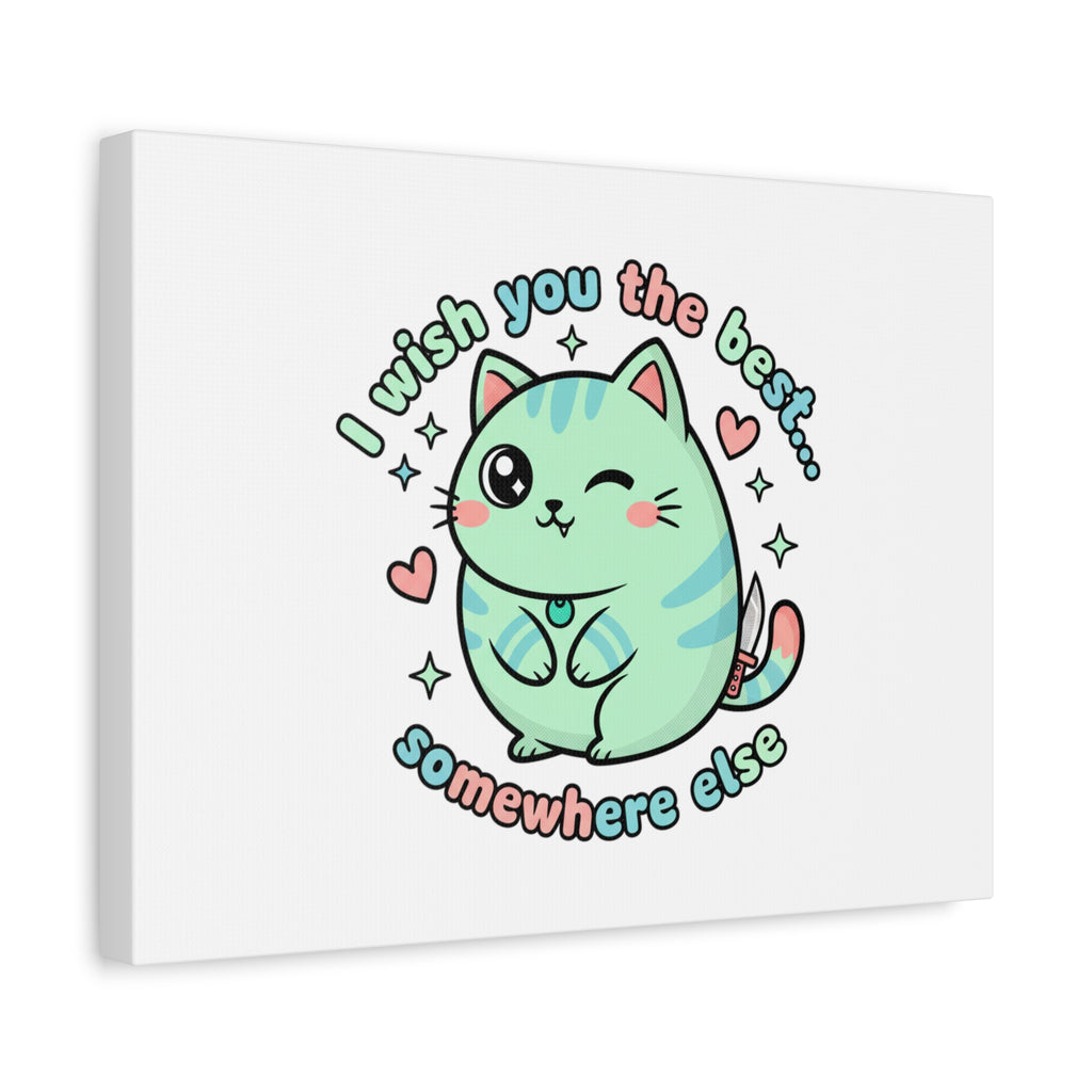 I Wish You the Best Somewhere Else Canvas | kawaii threat, soft-grunge pastel