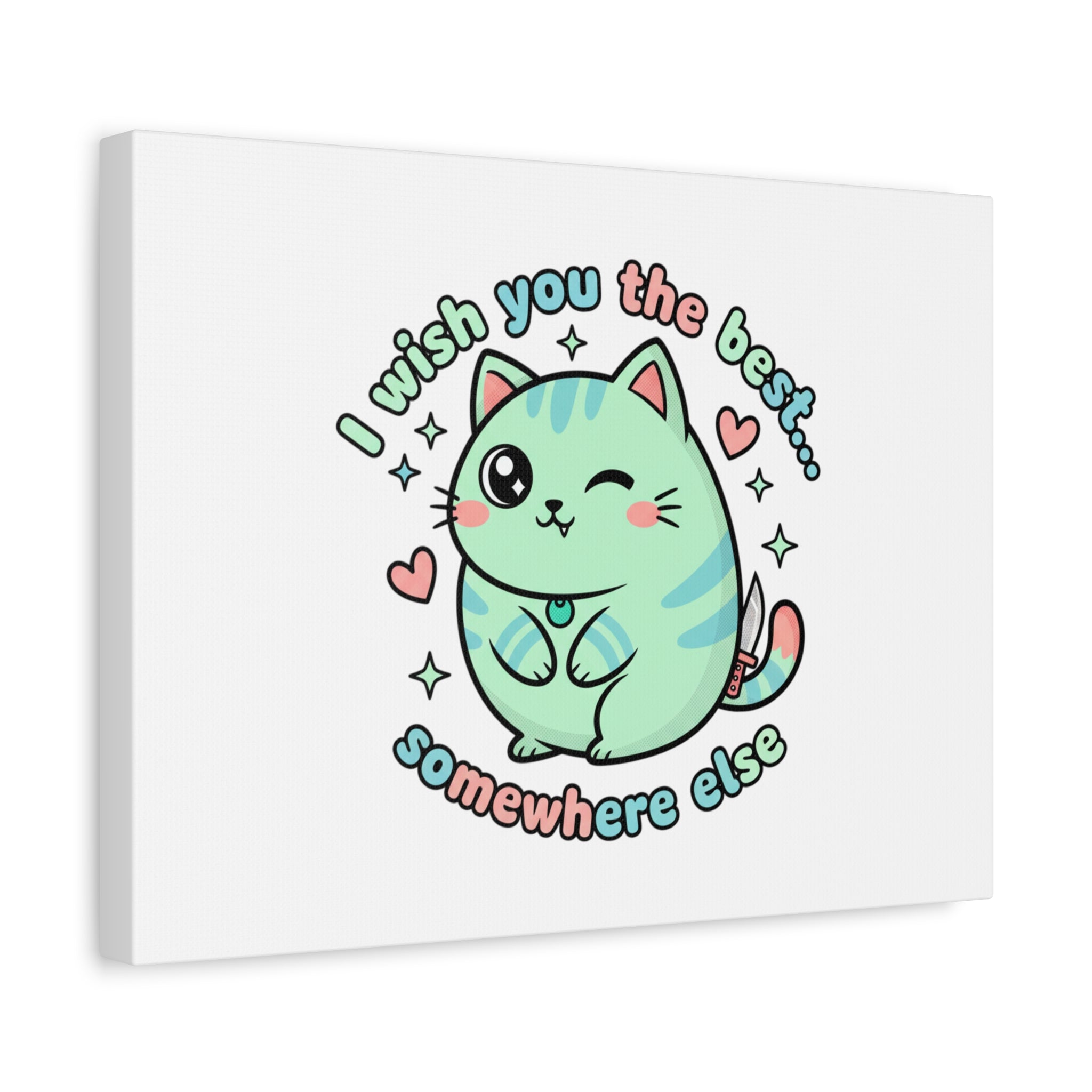 I Wish You the Best Somewhere Else Canvas | kawaii threat, soft-grunge pastel