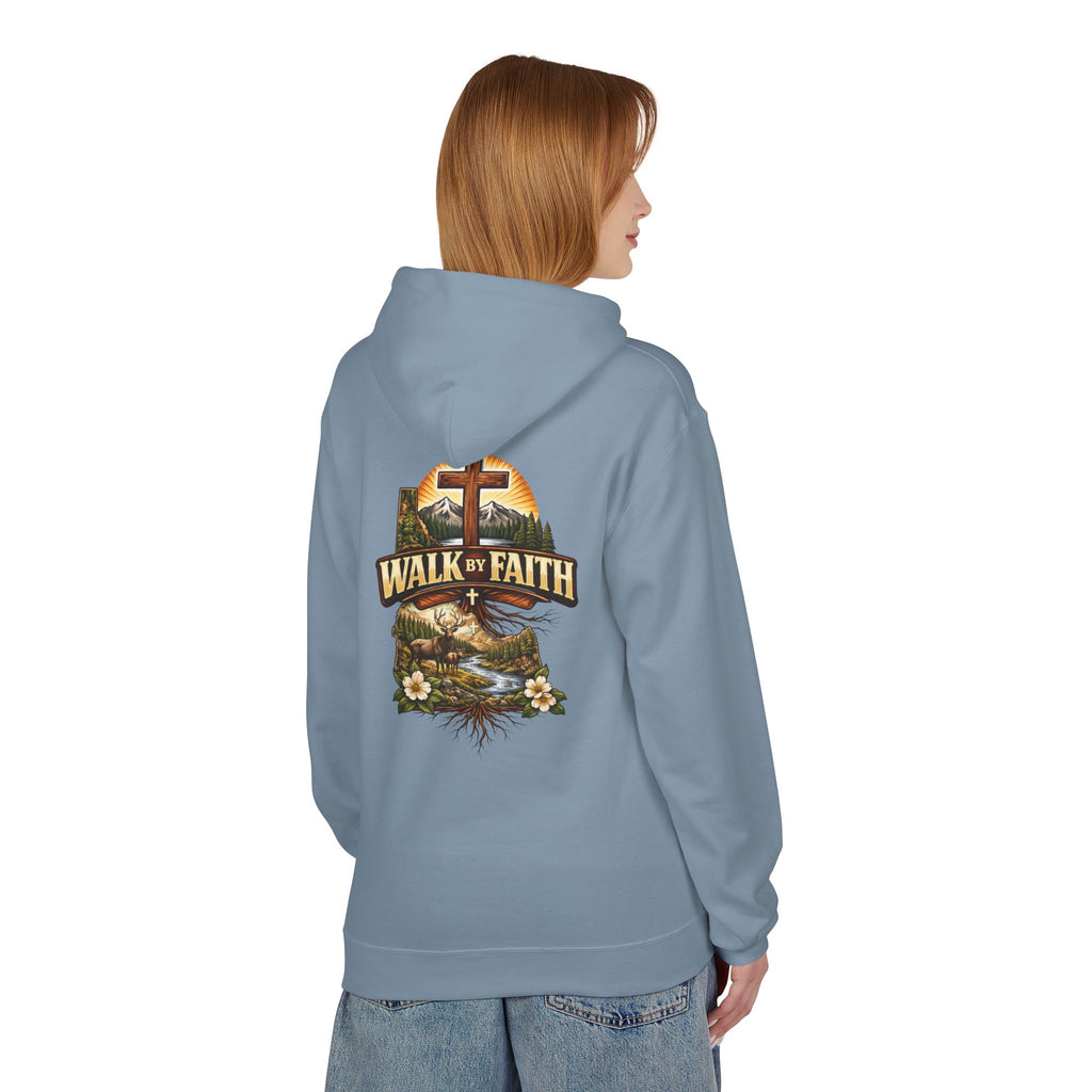 Walk By Faith Hoodie — Christian Cross Faith Pullover
