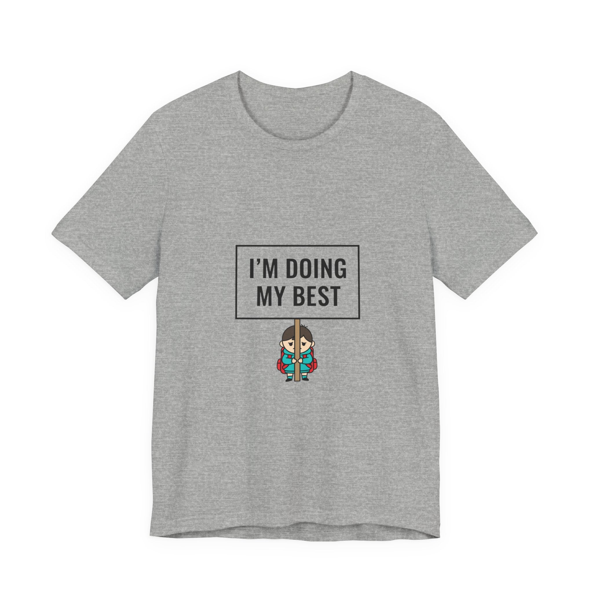 I’m Doing My Best Tiny Character Sign Tee | tiny character sign, minimal protest art