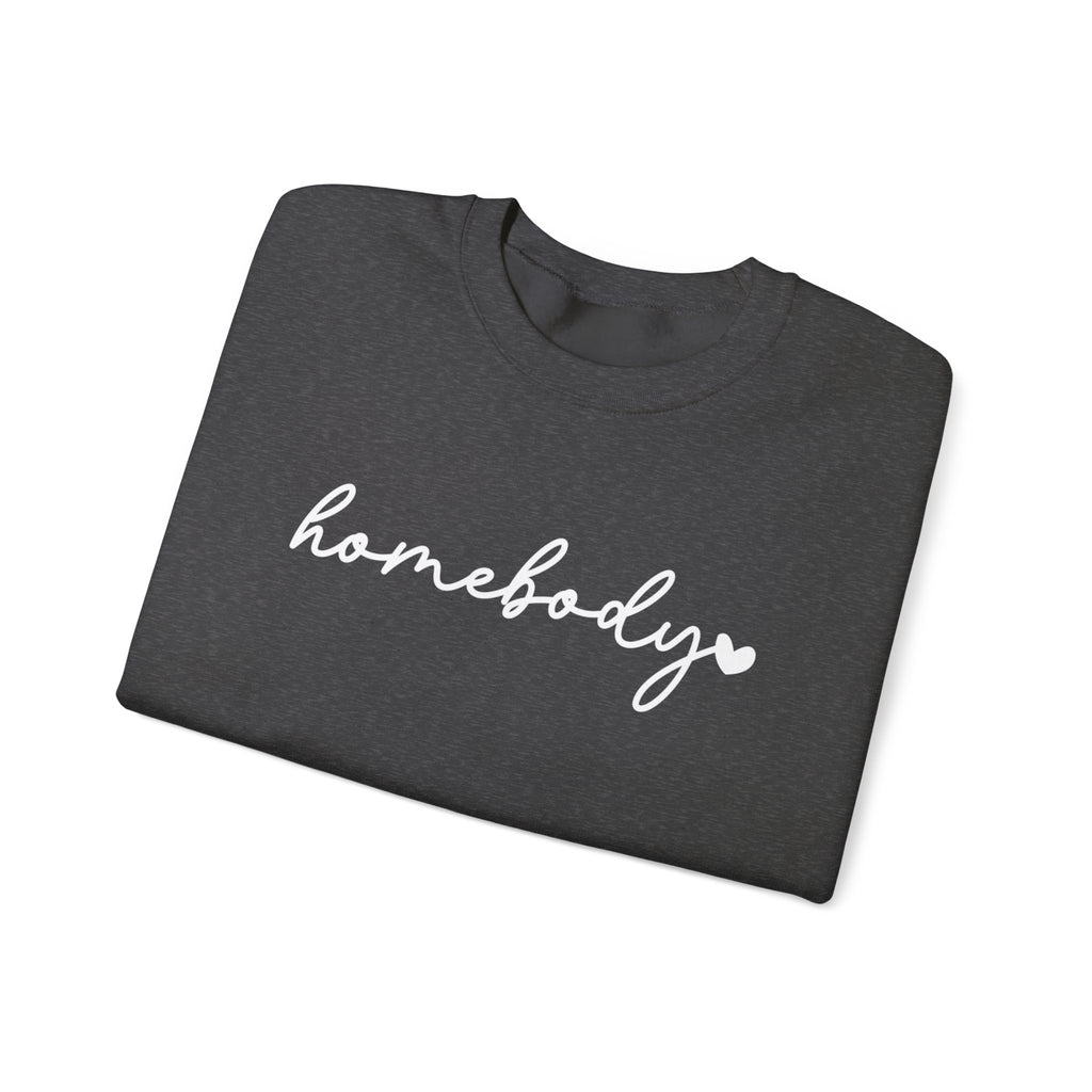 Crewneck Sweatshirt — "homebody" Script Cozy Pullover