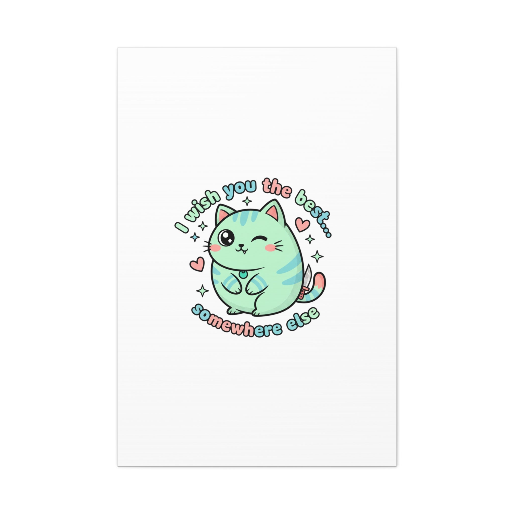 I Wish You the Best Somewhere Else Canvas | kawaii threat, soft-grunge pastel