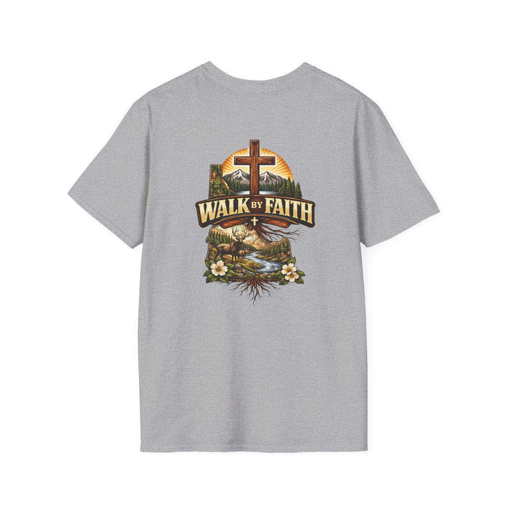 Faith T-Shirt — "Walk by Faith" Christian Cross Graphic Tee