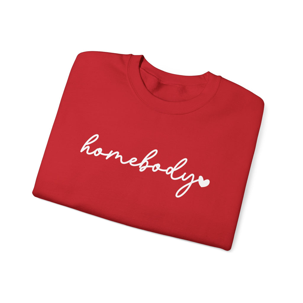 Crewneck Sweatshirt — "homebody" Script Cozy Pullover