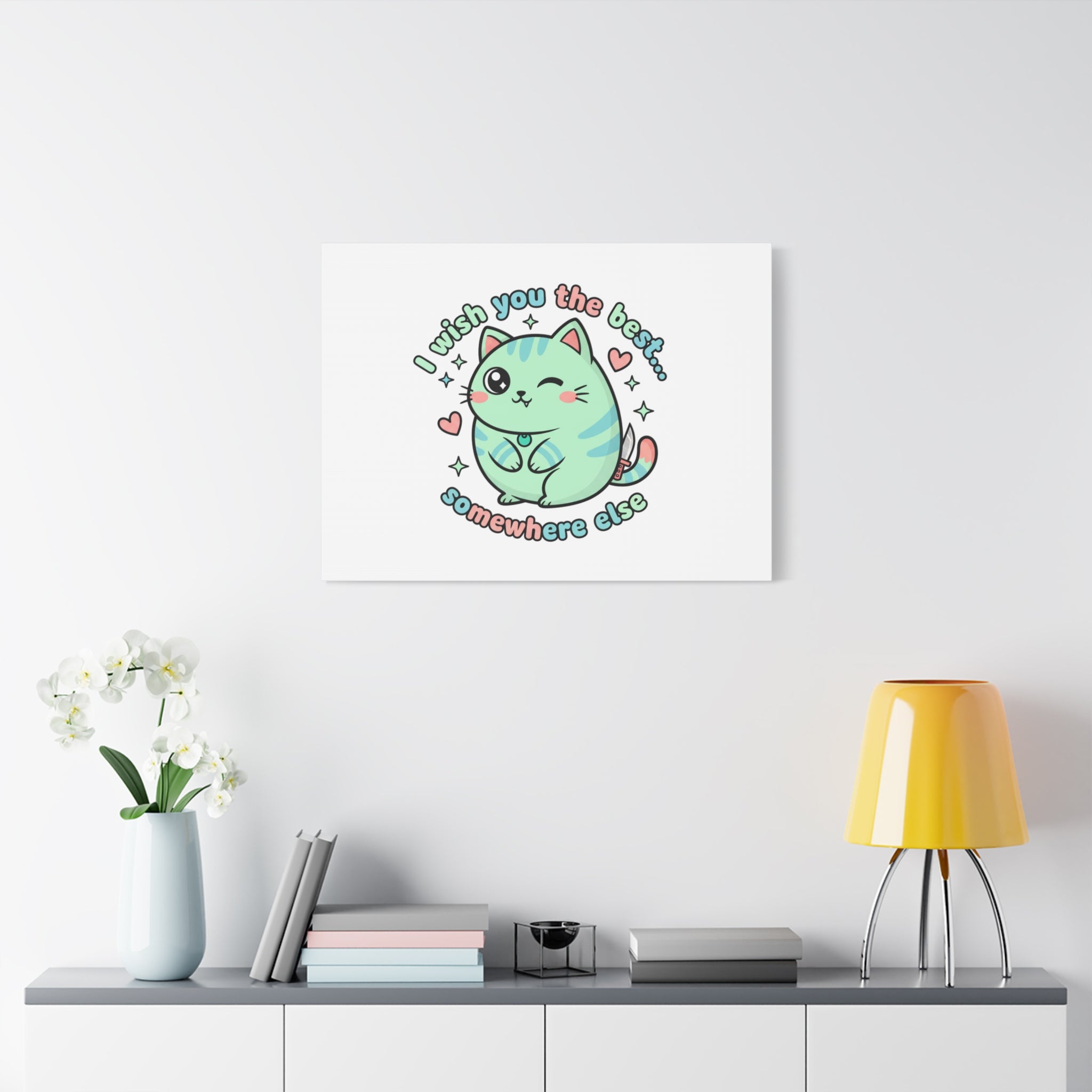 I Wish You the Best Somewhere Else Canvas | kawaii threat, soft-grunge pastel