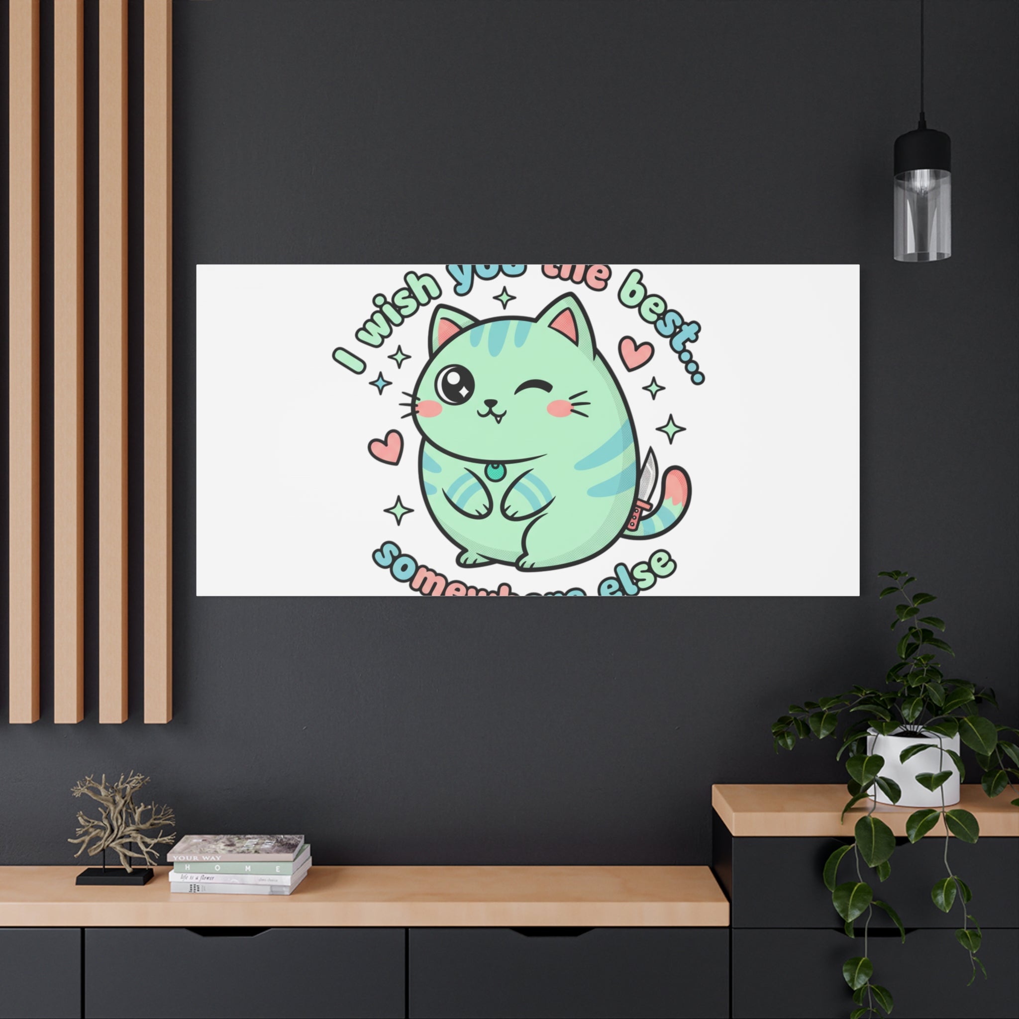 I Wish You the Best Somewhere Else Canvas | kawaii threat, soft-grunge pastel