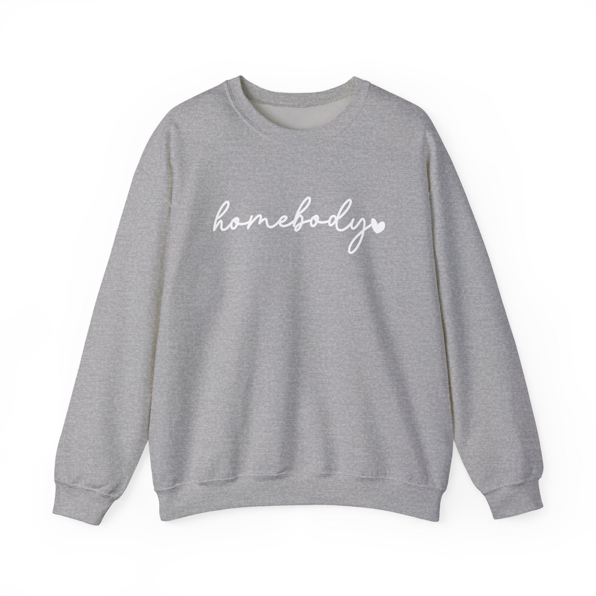 Crewneck Sweatshirt — "homebody" Script Cozy Pullover