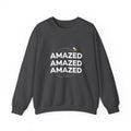 Bee Amazed Crewneck Sweatshirt — Repeating "Amazed" Graphic