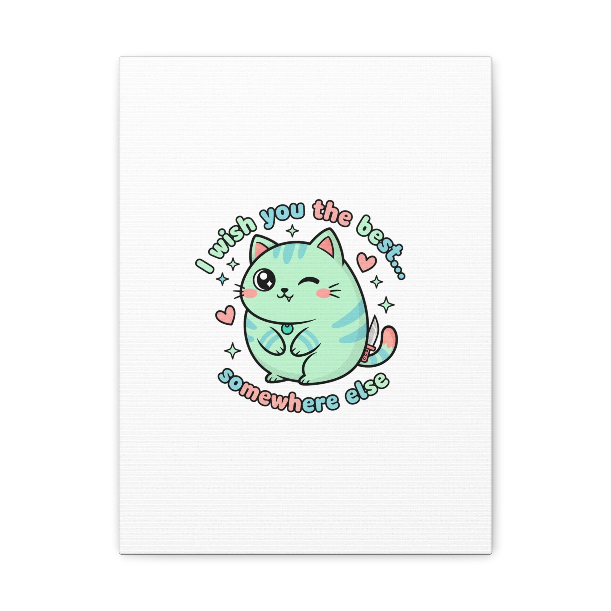 I Wish You the Best Somewhere Else Canvas | kawaii threat, soft-grunge pastel