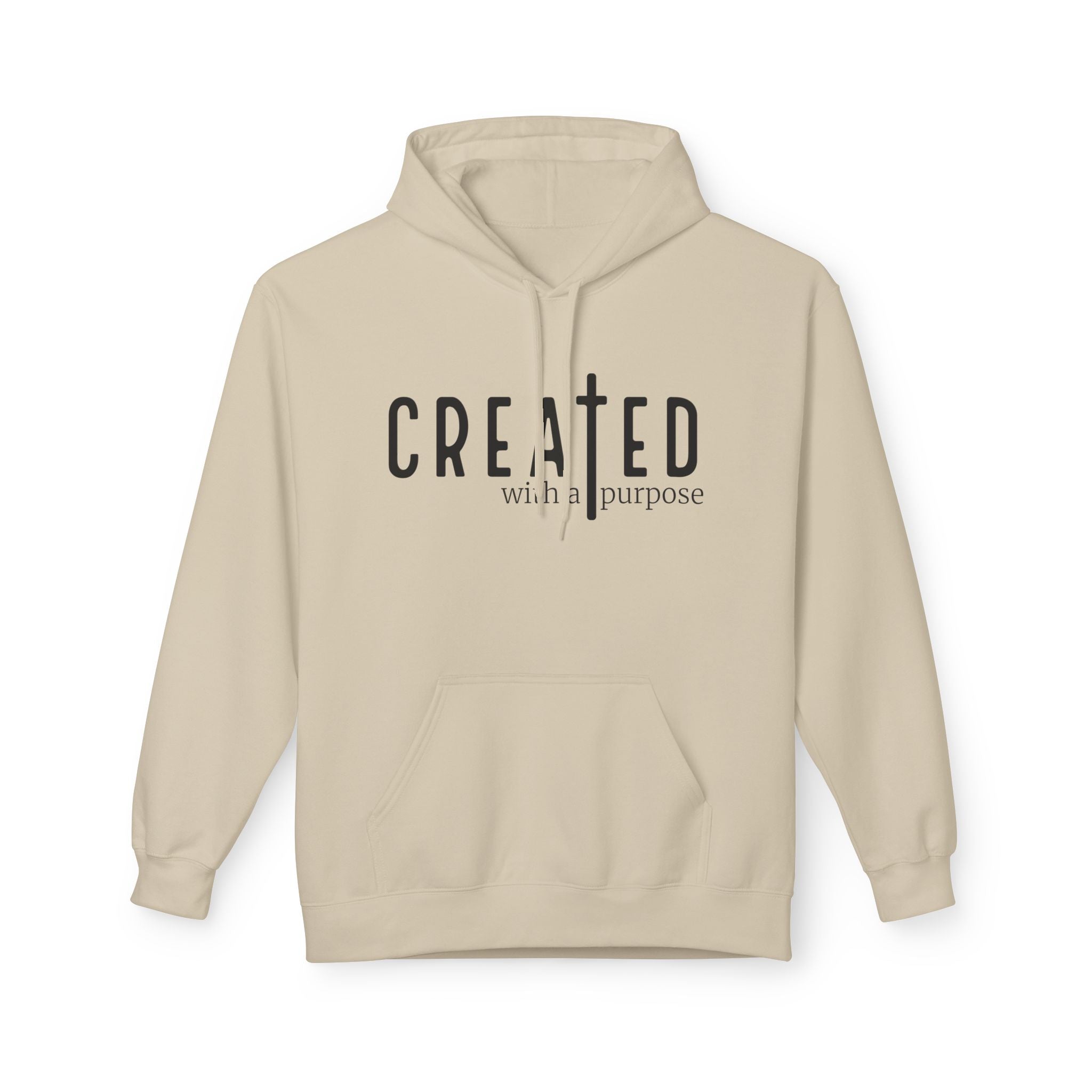 Created with Purpose Hoodie — Inspirational Graphic Pullover