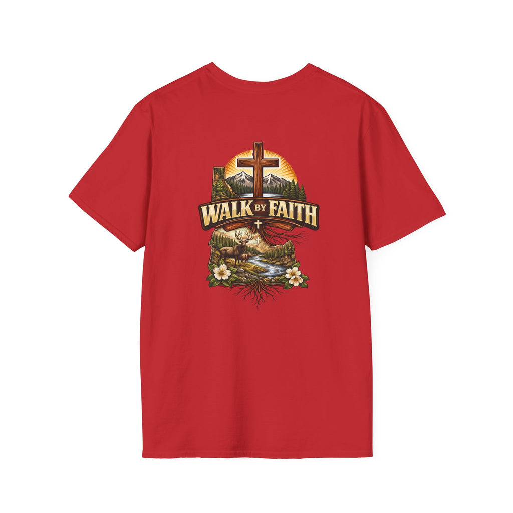 Faith T-Shirt — "Walk by Faith" Christian Cross Graphic Tee