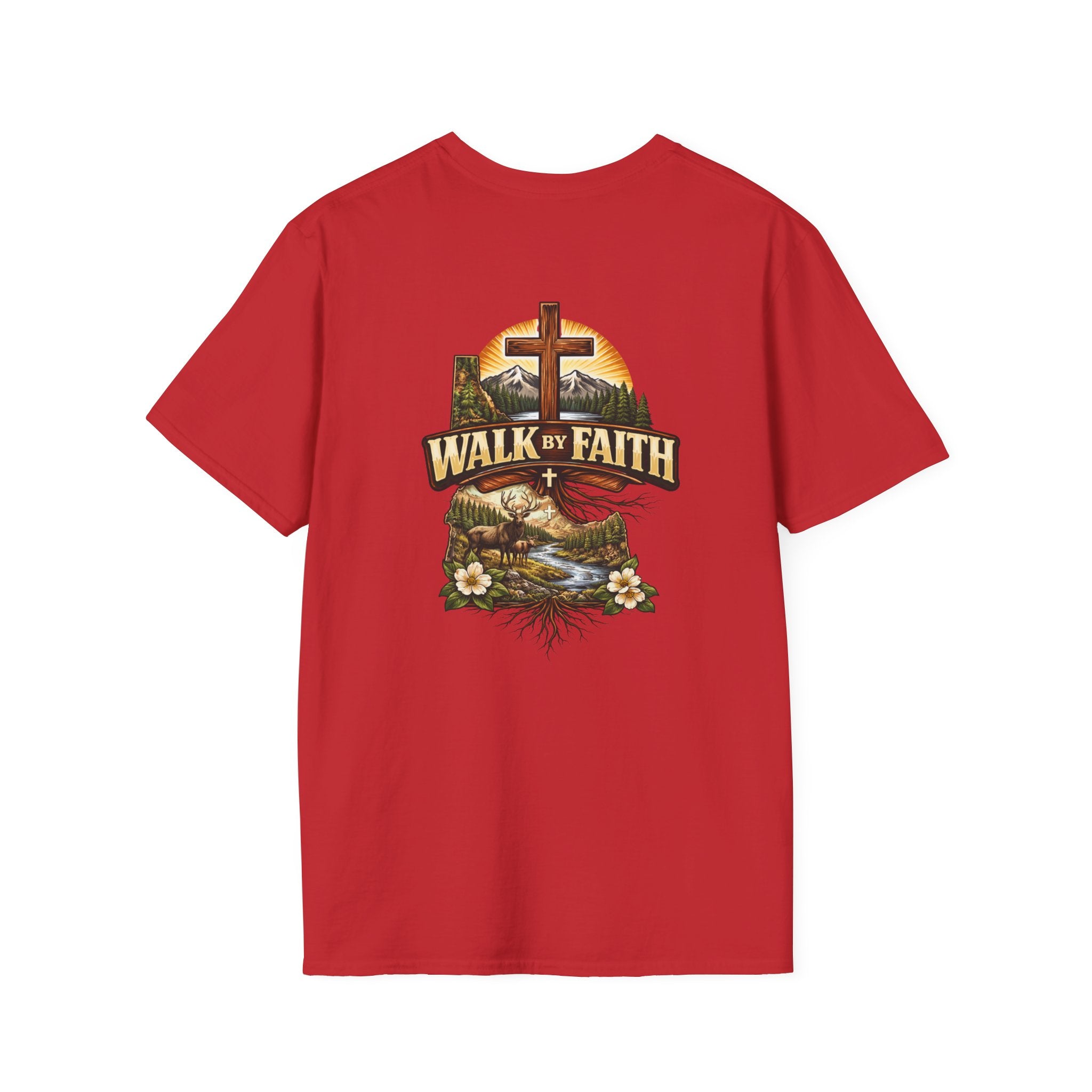 Faith T-Shirt — "Walk by Faith" Christian Cross Graphic Tee