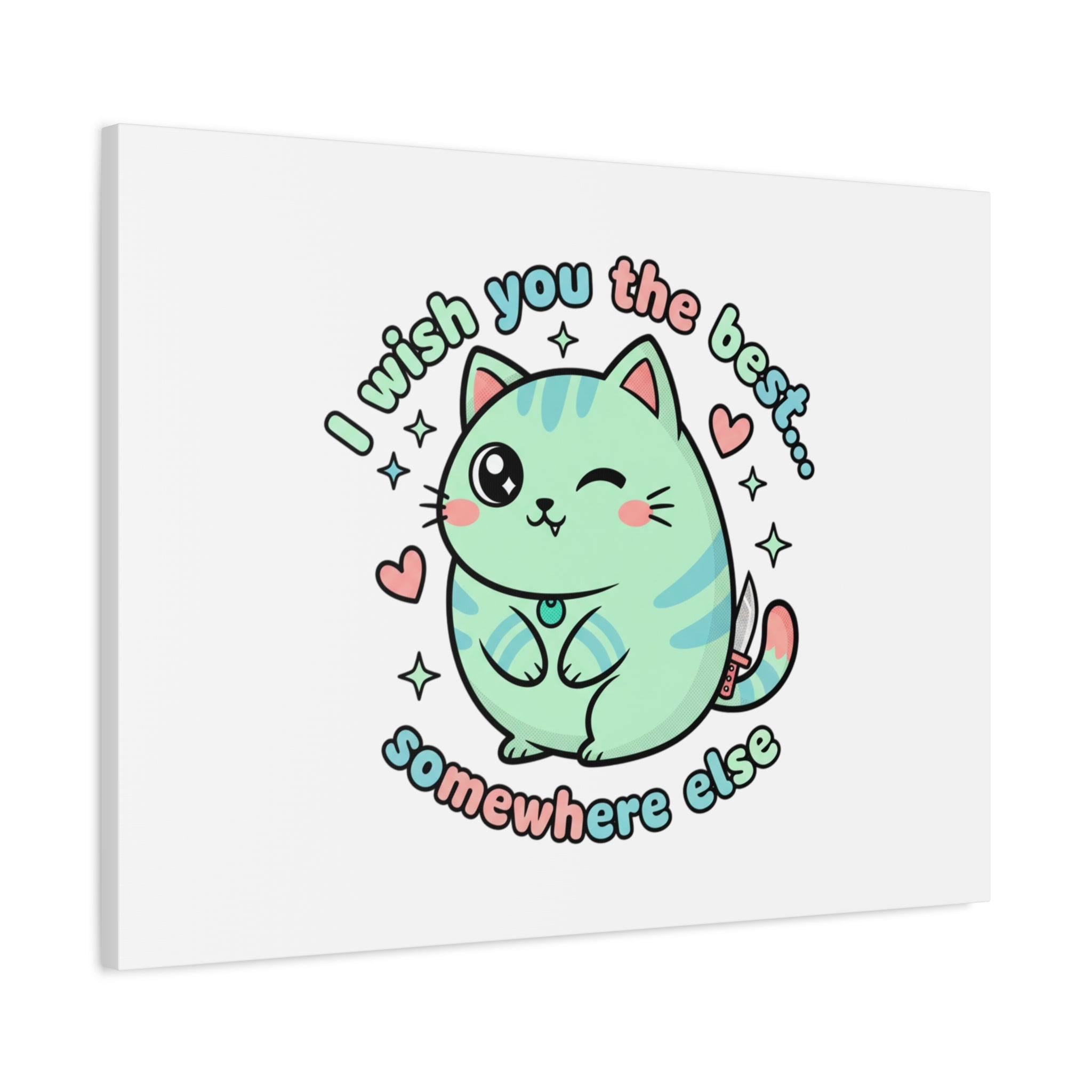 I Wish You the Best Somewhere Else Canvas | kawaii threat, soft-grunge pastel