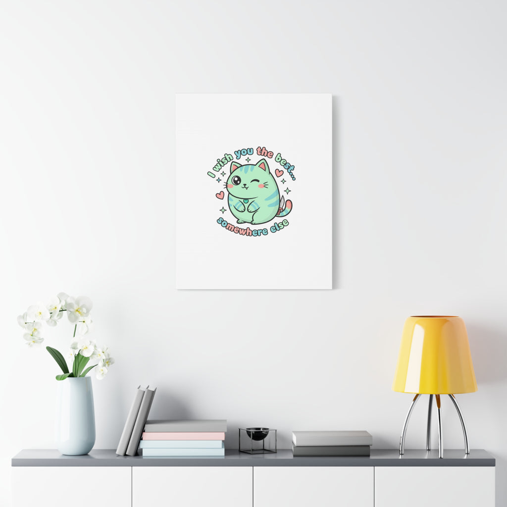 I Wish You the Best Somewhere Else Canvas | kawaii threat, soft-grunge pastel