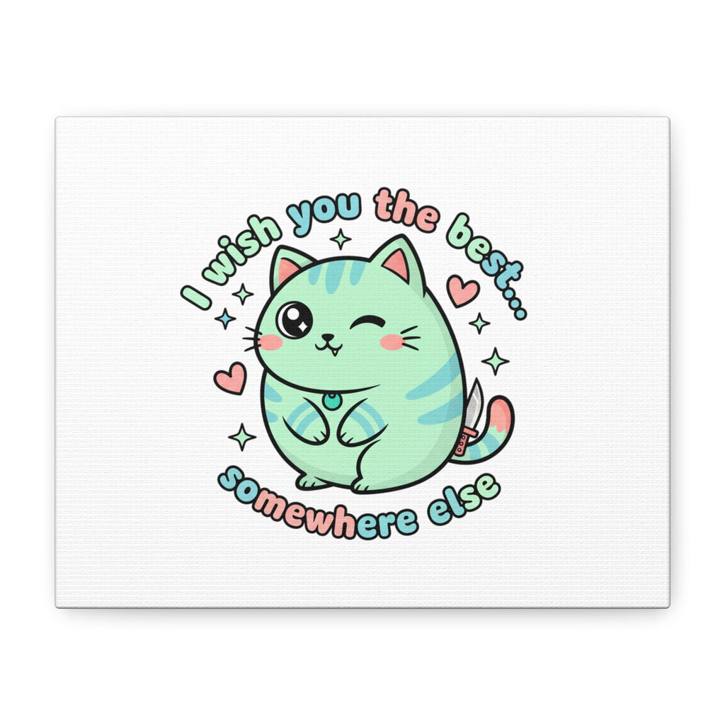 I Wish You the Best Somewhere Else Canvas | kawaii threat, soft-grunge pastel
