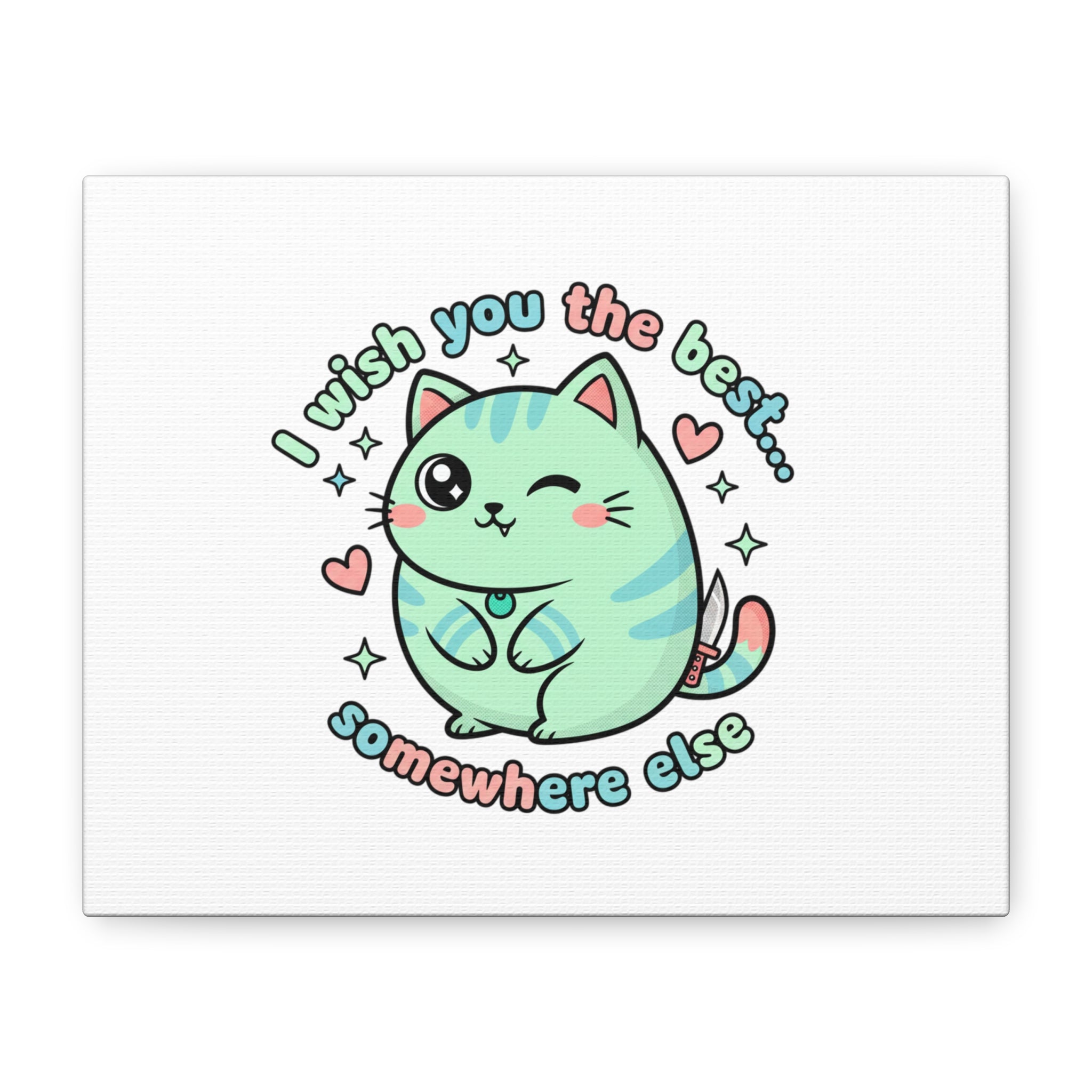 I Wish You the Best Somewhere Else Canvas | kawaii threat, soft-grunge pastel