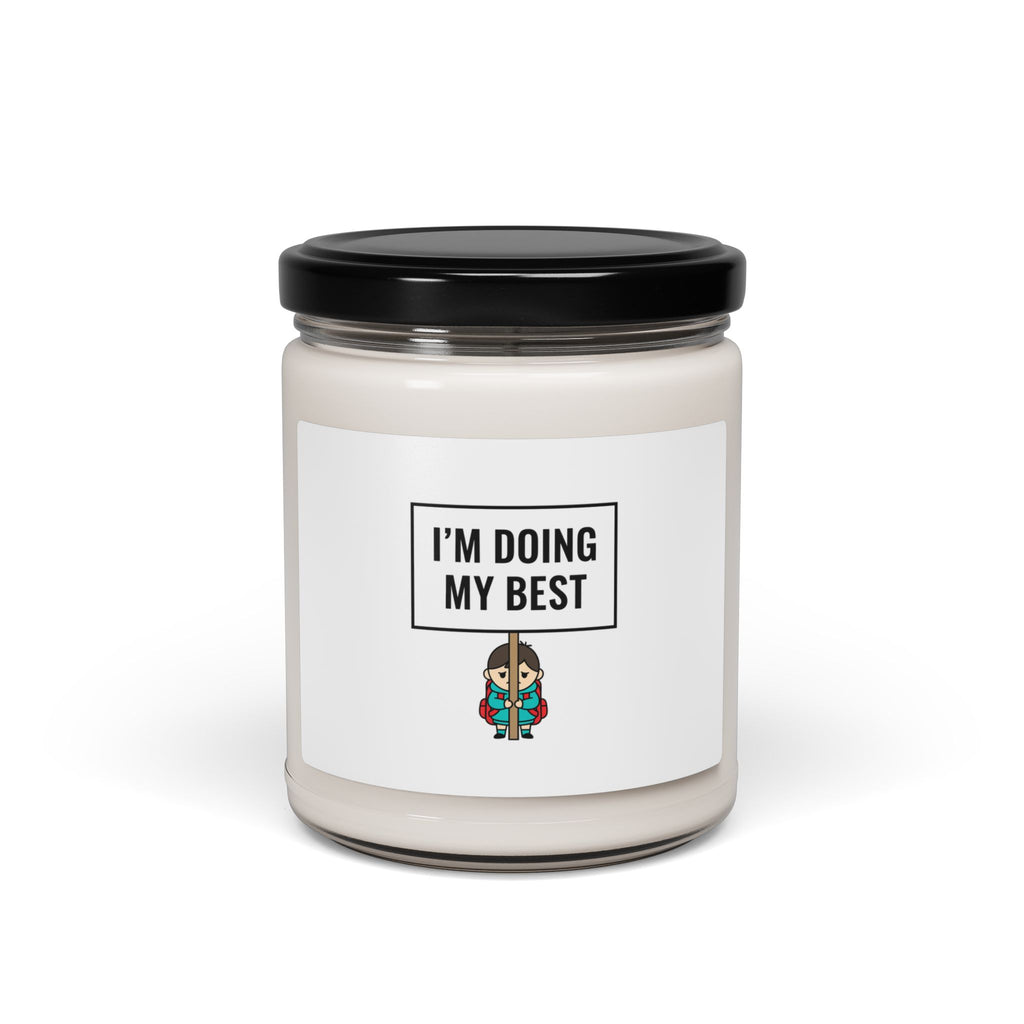 I'M DOING MY BEST Candle | Tiny Character Sign, Protest Sign Meme Soy Candle