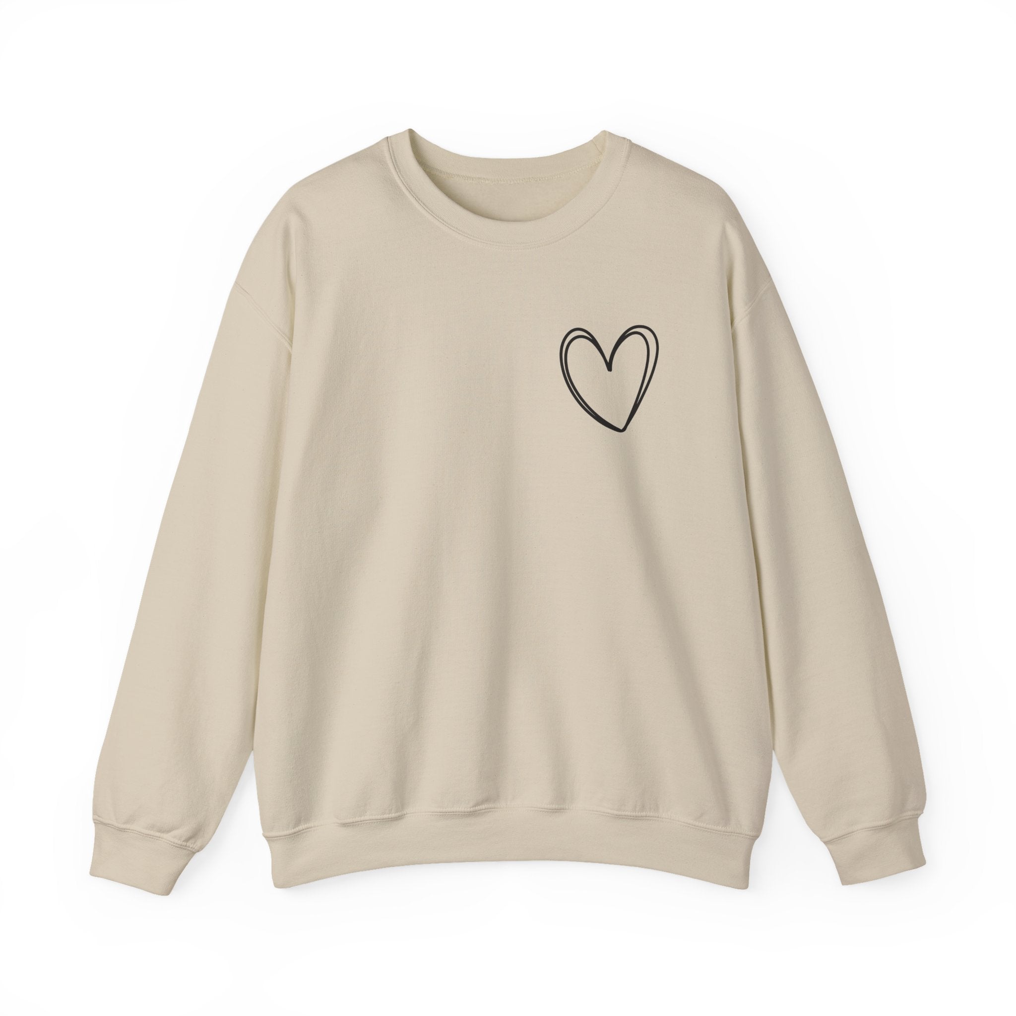 Heart Sketch Crewneck Sweatshirt — Minimal Hand‑Drawn Heart Chest Design