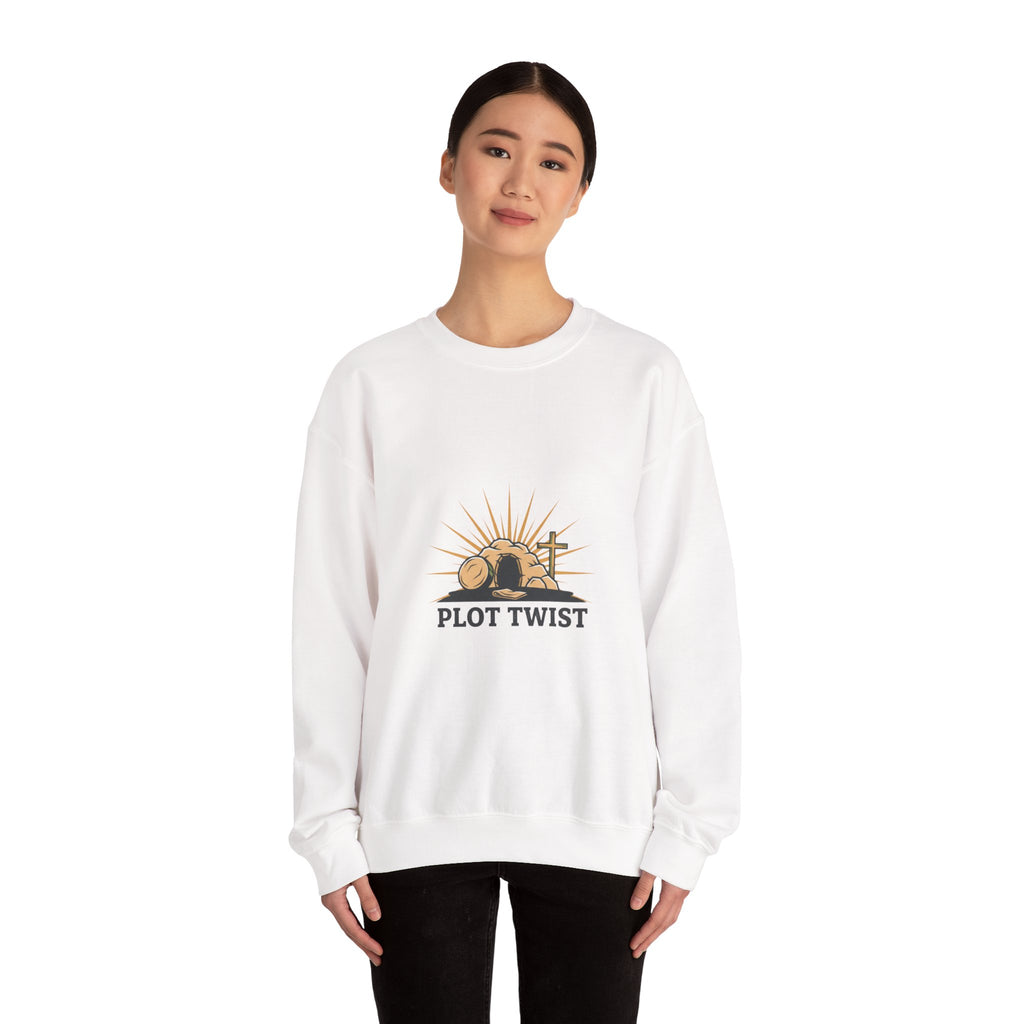 Plot Twist Crewneck Sweatshirt | Christian Easter shirt, He Is Risen design