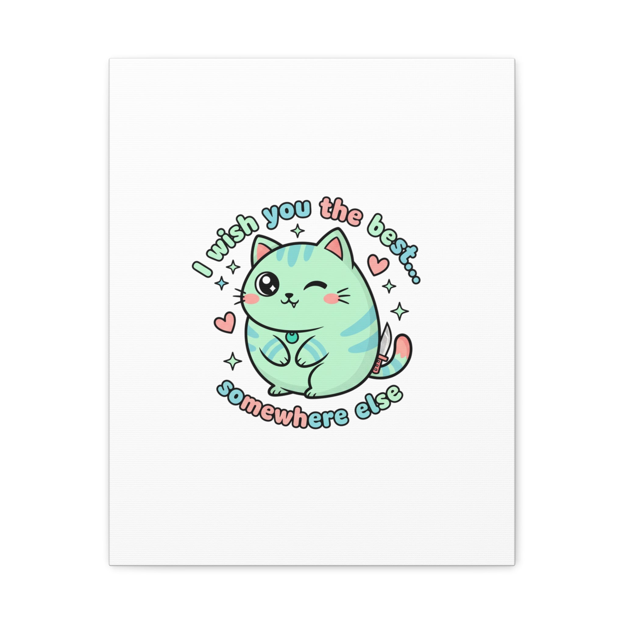 I Wish You the Best Somewhere Else Canvas | kawaii threat, soft-grunge pastel