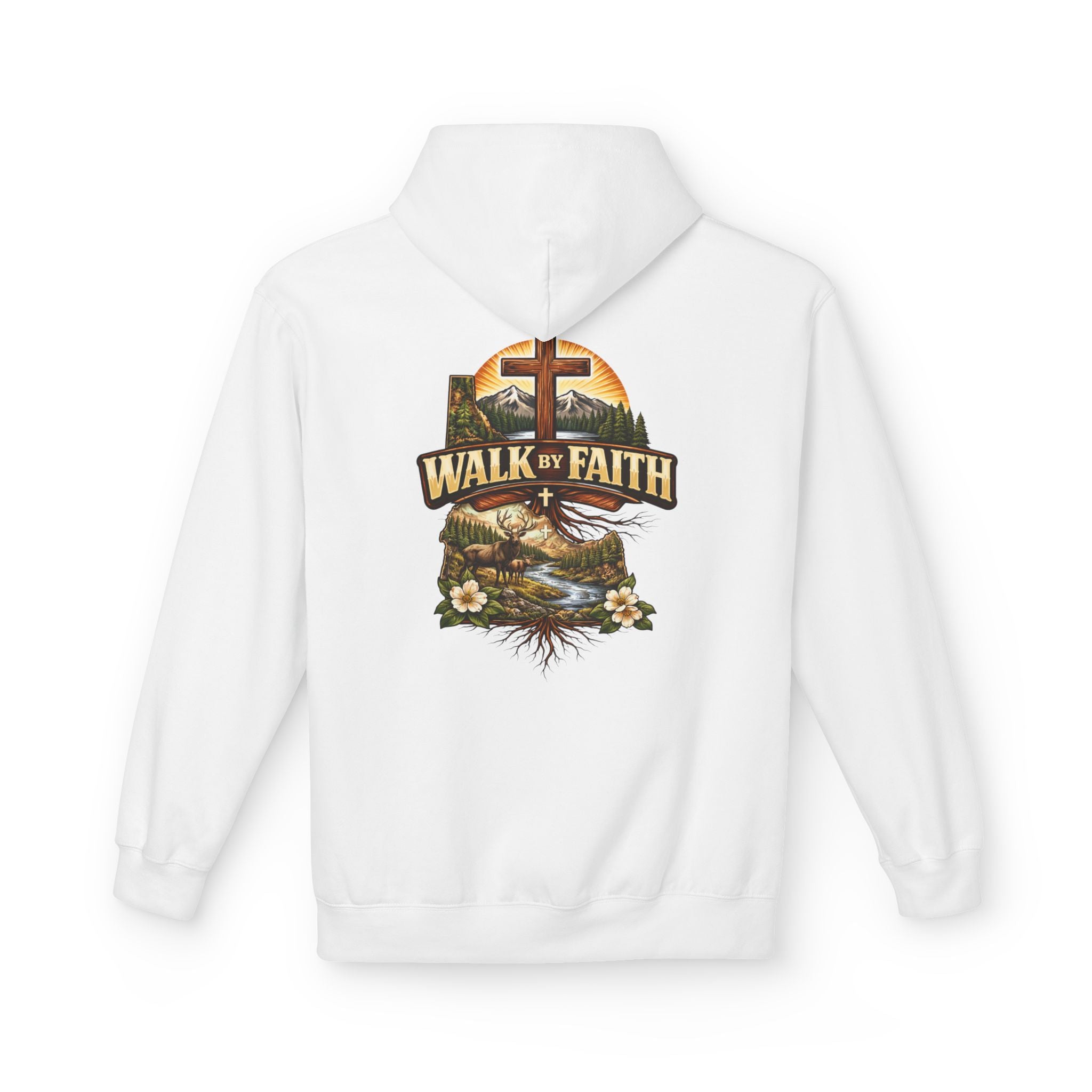 Walk By Faith Hoodie — Christian Cross Faith Pullover