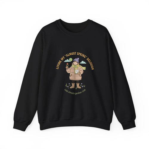 Almost Spring Thaw Humor Crewneck Sweatshirt | spring tease, winter spring meme