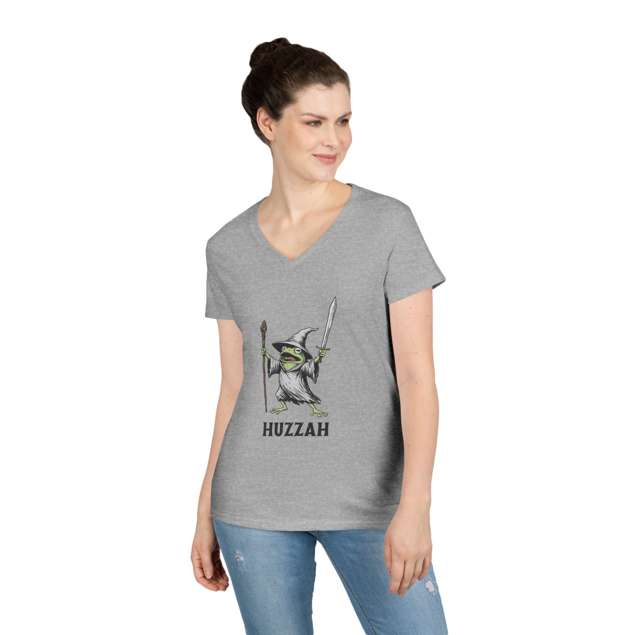 Witch Frog “Huzzah” V-Neck Tee