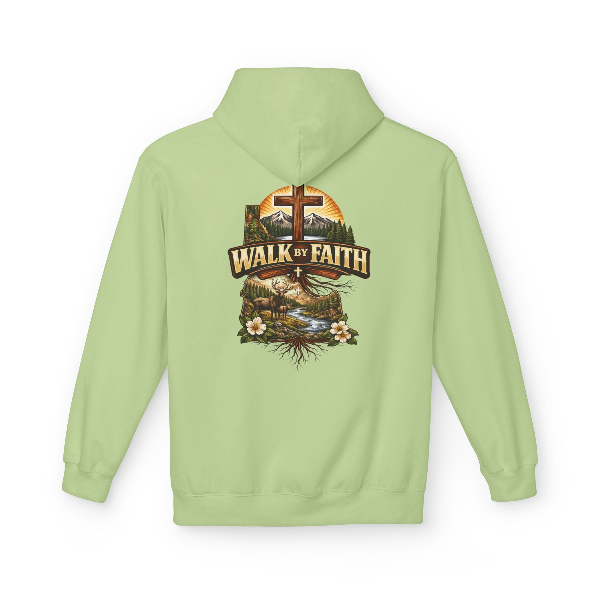 Walk By Faith Hoodie — Christian Cross Faith Pullover