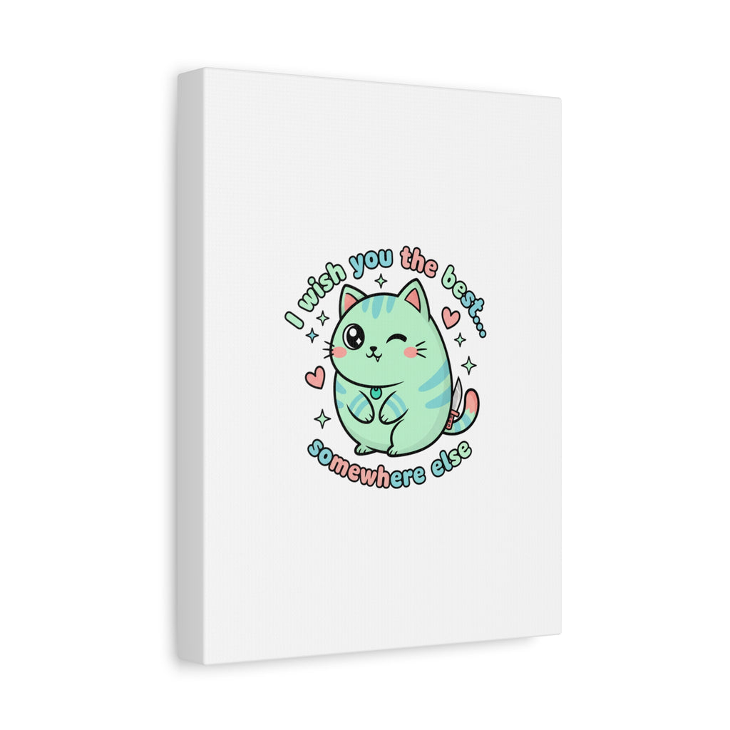 I Wish You the Best Somewhere Else Canvas | kawaii threat, soft-grunge pastel