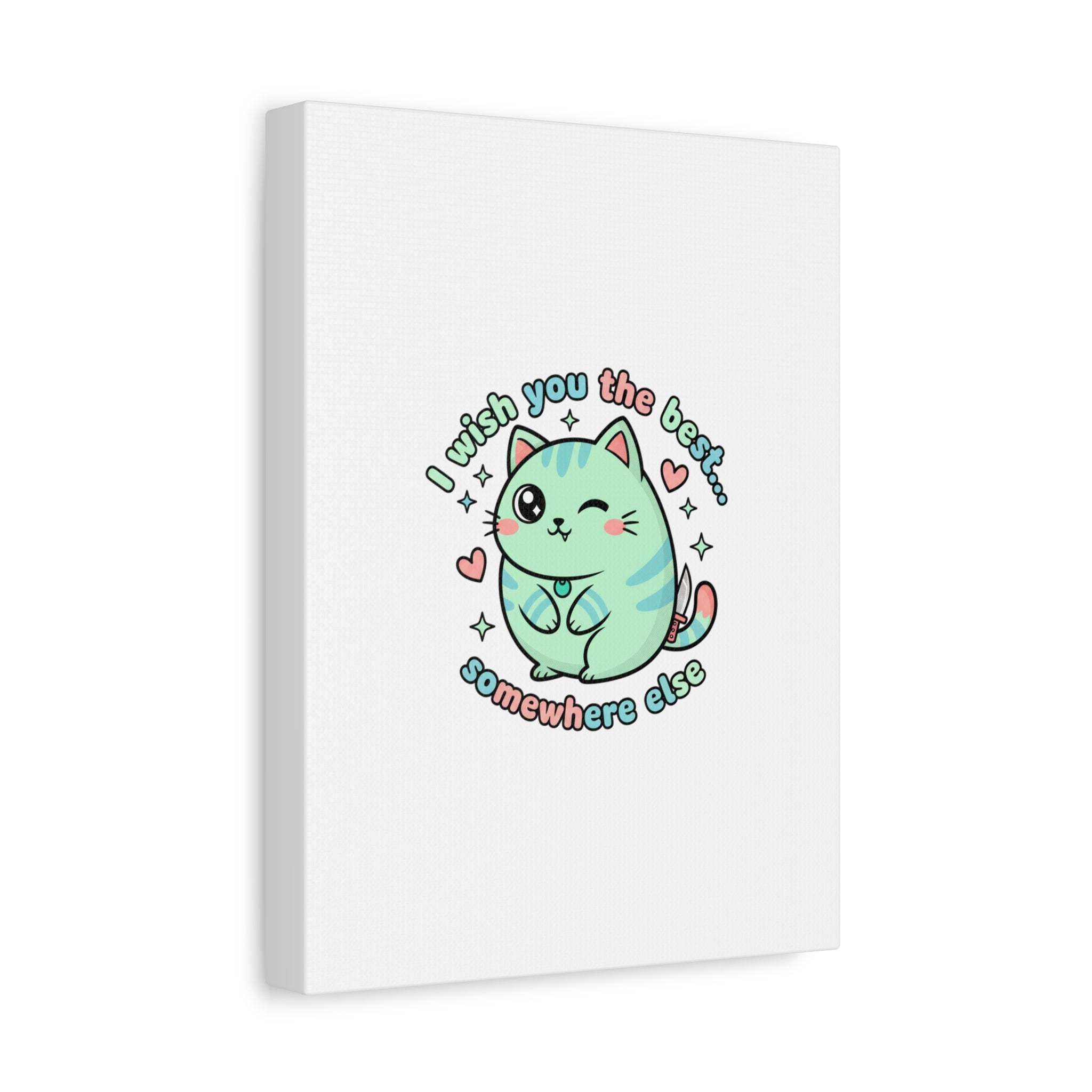 I Wish You the Best Somewhere Else Canvas | kawaii threat, soft-grunge pastel