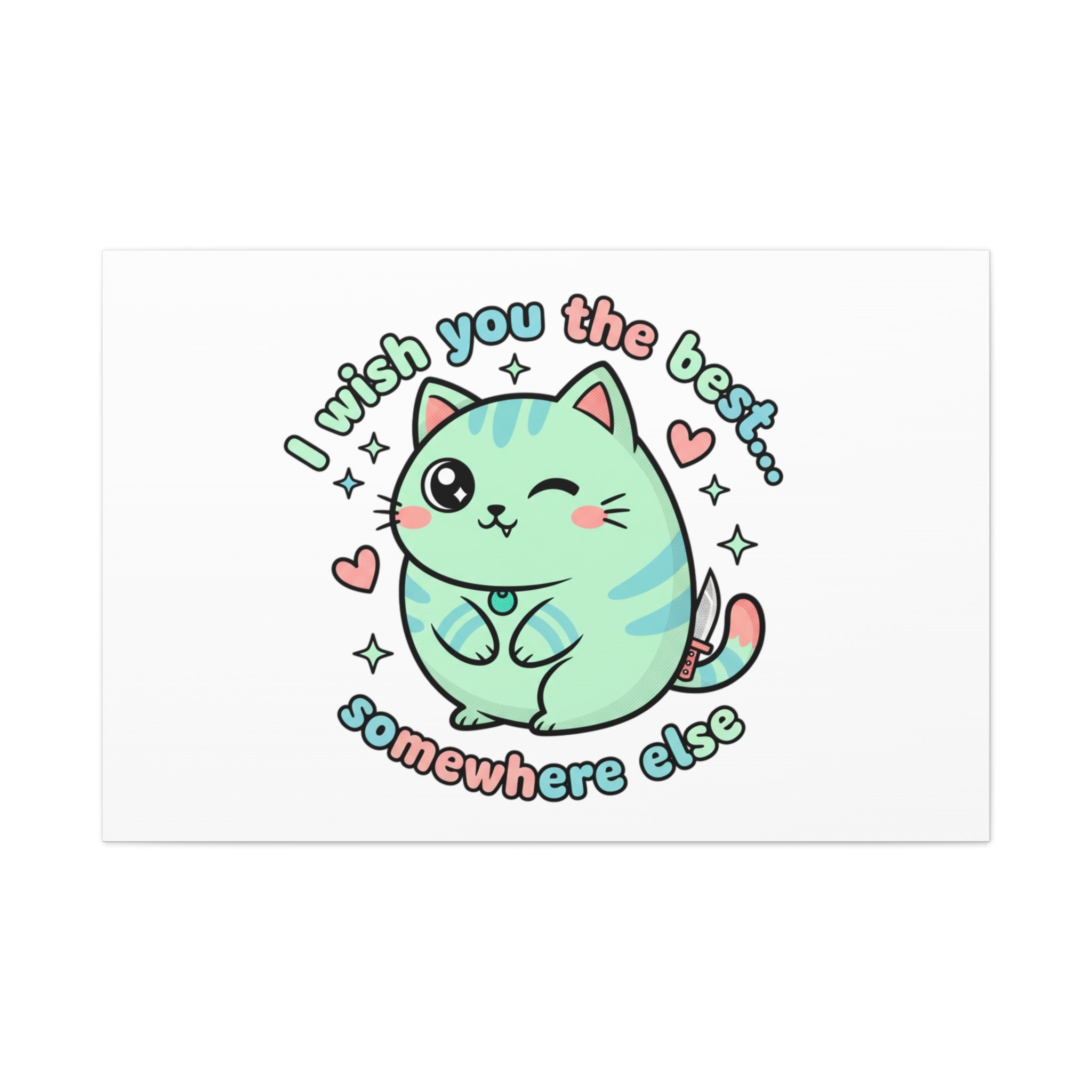 I Wish You the Best Somewhere Else Canvas | kawaii threat, soft-grunge pastel