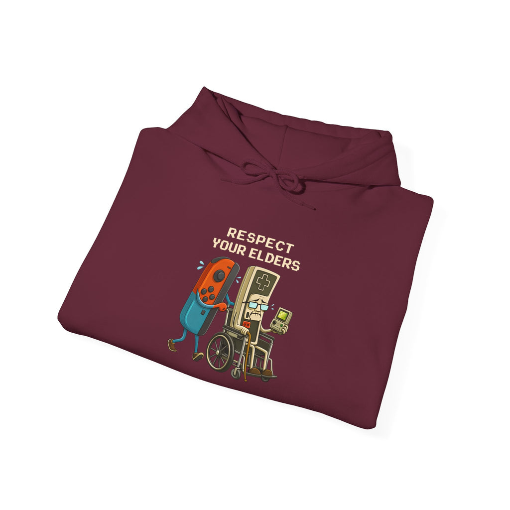 Hoodie — "Respect Your Elders" Funny Retro Gamer Gaming Hoodie
