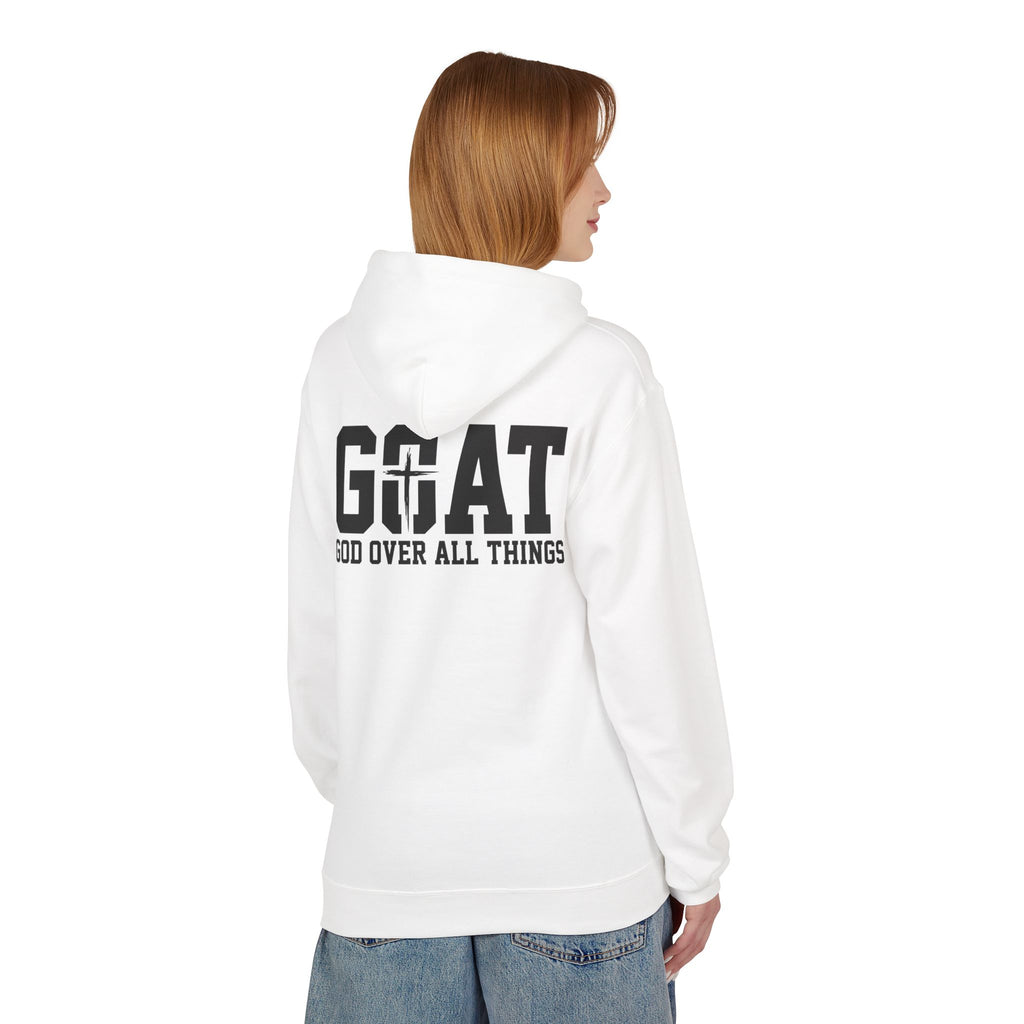 GOAT God Over All Things Hoodie – Christian Hoodie – Faith Hoodie – Religious Sweatshirt – Inspirational Hoodie – Jesus Hoodie – Christian Gift