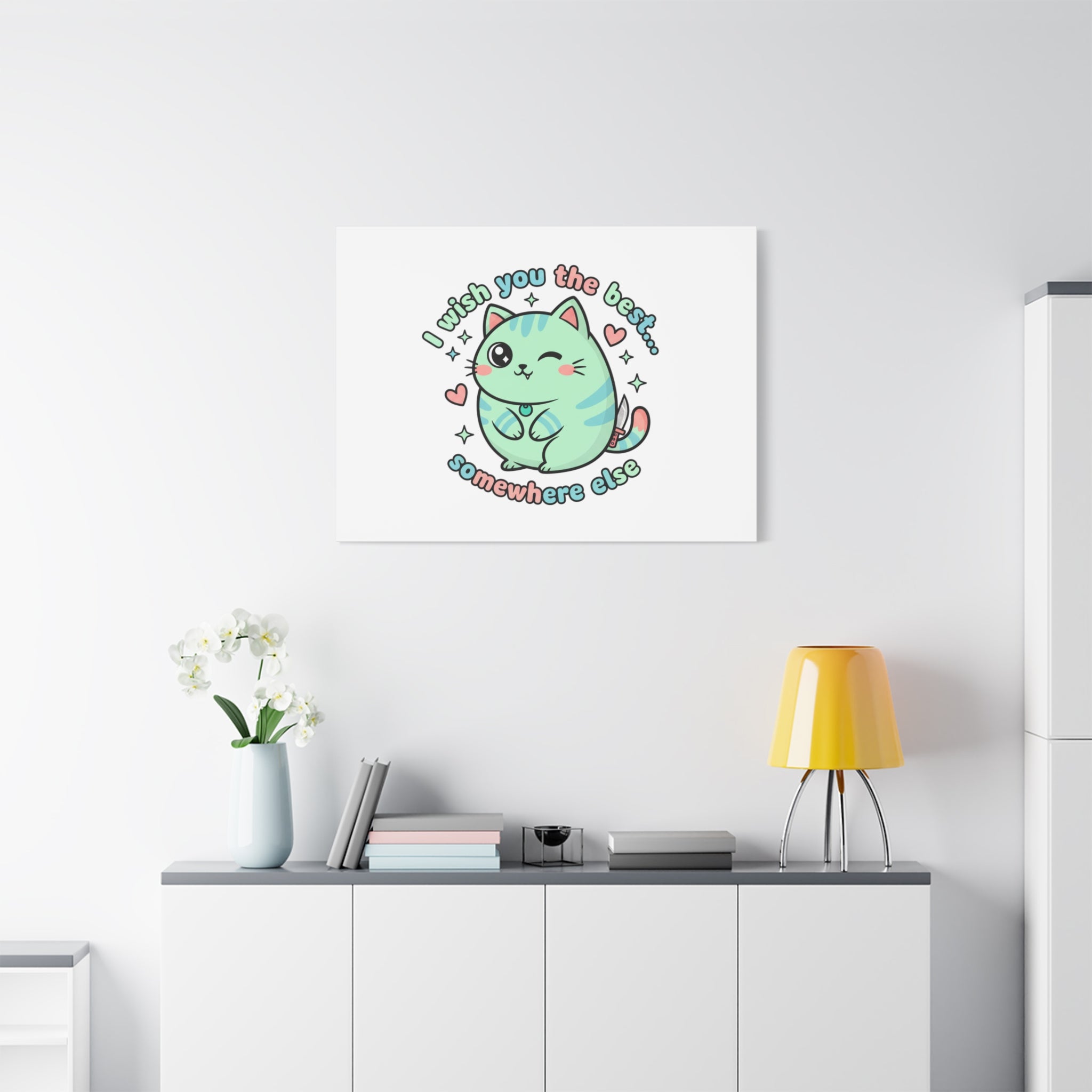 I Wish You the Best Somewhere Else Canvas | kawaii threat, soft-grunge pastel