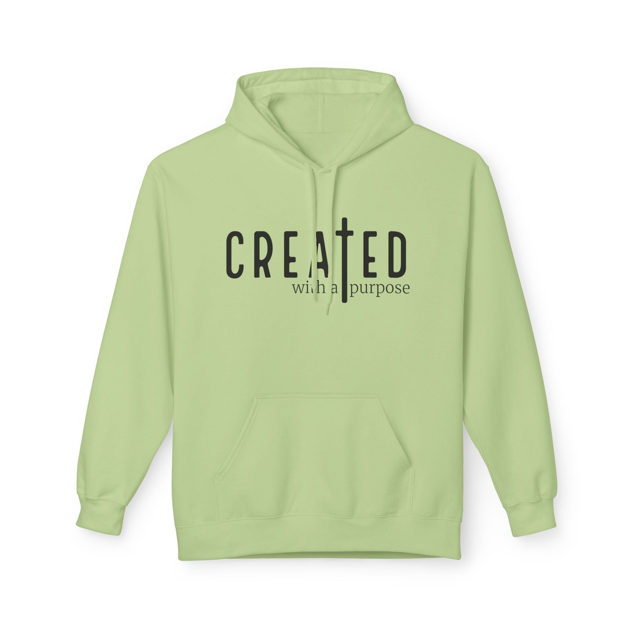 Created with Purpose Hoodie — Inspirational Graphic Pullover