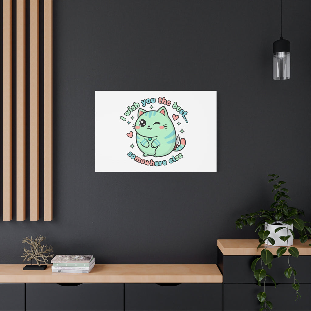 I Wish You the Best Somewhere Else Canvas | kawaii threat, soft-grunge pastel