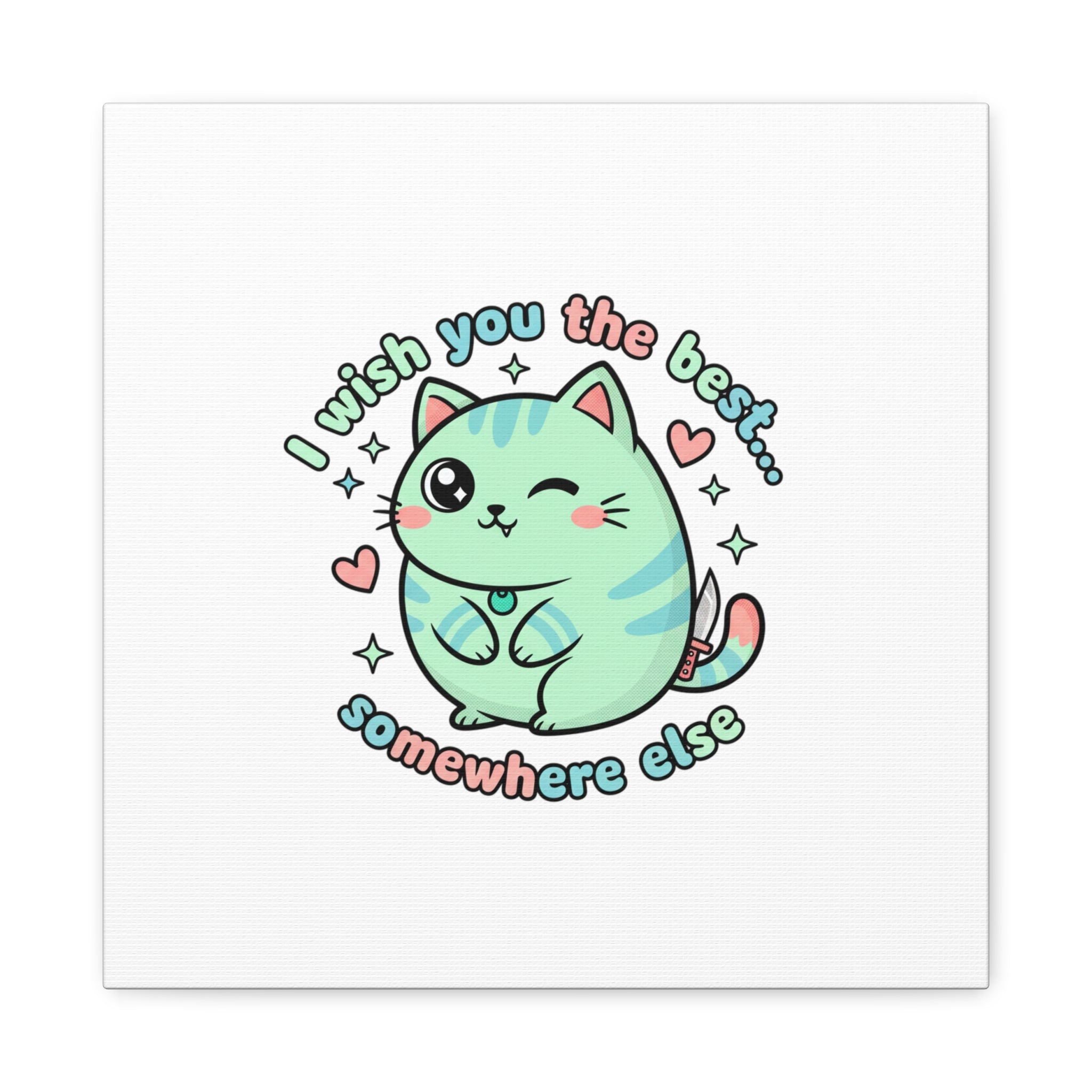 I Wish You the Best Somewhere Else Canvas | kawaii threat, soft-grunge pastel